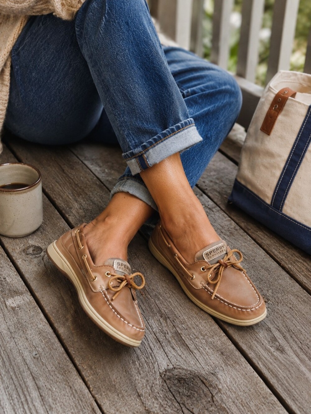 Sperry Classic Tan Leather Top Sider Boat Shoes Sz 9.5m